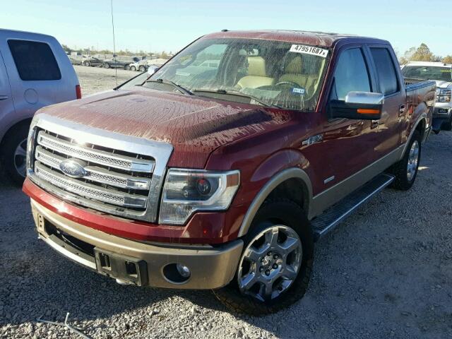 1FTFW1ET1DKD94264 - 2013 FORD F150 SUPER RED photo 2