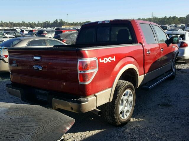 1FTFW1ET1DKD94264 - 2013 FORD F150 SUPER RED photo 4