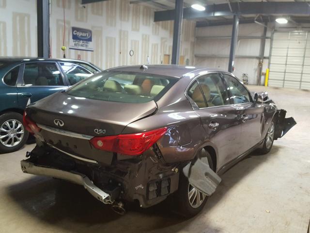 JN1BV7AR0FM391459 - 2015 INFINITI Q50 BASE Marrón foto 4