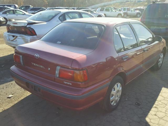 JT2EL43T6R0460702 - 1994 TOYOTA TERCEL DX RED photo 4