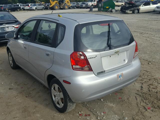 KL1TD66697B737901 - 2007 CHEVROLET AVEO BASE Srebrny zdjęcie 3
