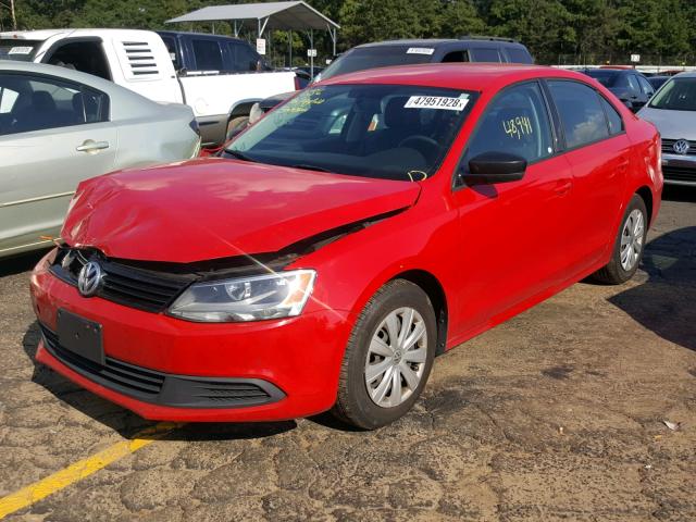 3VW2K7AJ2DM384978 - 2013 VOLKSWAGEN JETTA BASE RED photo 2