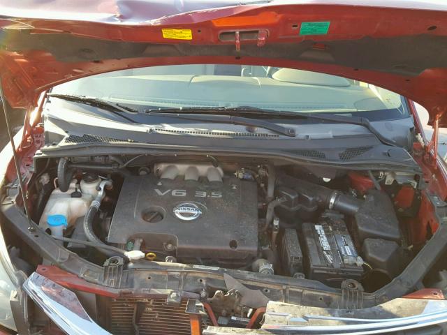 5N1BV28U07N105157 - 2007 NISSAN QUEST S BURGUNDY photo 7