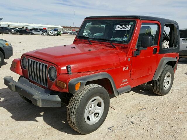 1J4FA39S74P731187 - 2004 JEEP WRANGLER X RED photo 2