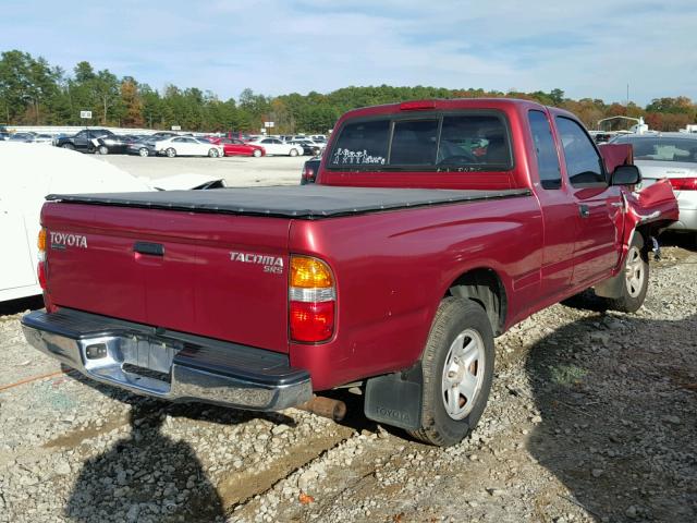 5TEVL52N33Z226458 - 2003 TOYOTA TACOMA XTR RED photo 4