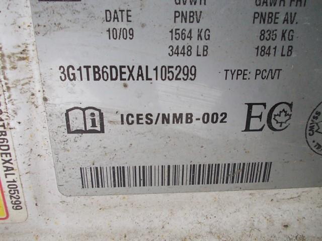 3G1TB6DEXAL105299 - 2010 CHEVROLET AVEO LS WHITE photo 9
