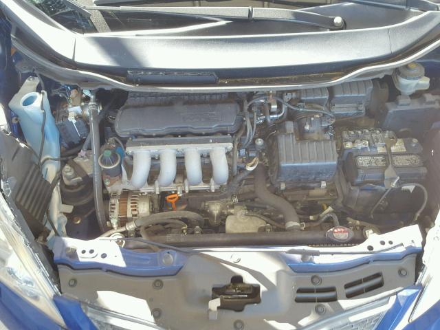 JHMGE8H67AC011499 - 2010 HONDA FIT SPORT BLUE photo 7