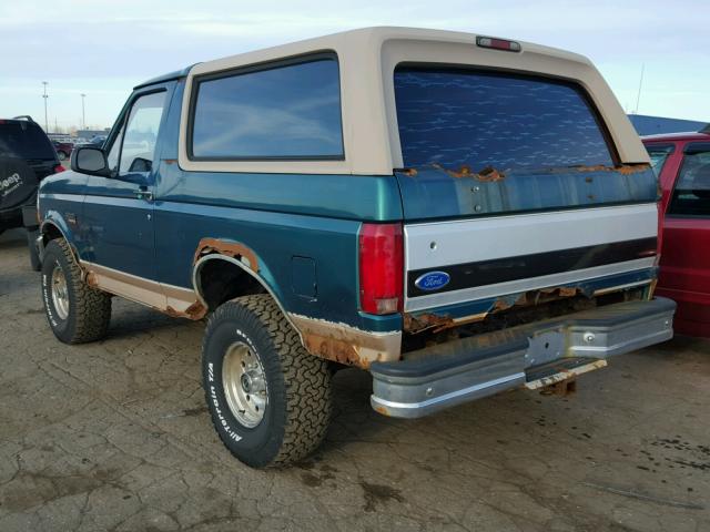 1FMEU15H7TLA33915 - 1996 FORD BRONCO U10 GREEN photo 3