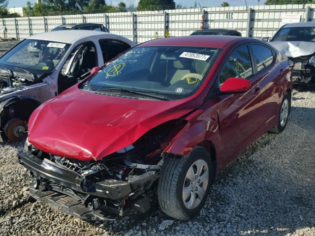 KMHDH4AE6GU642717 - 2016 HYUNDAI ELANTRA SE RED photo 2