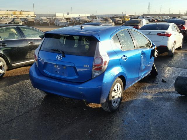 JTDKDTB34D1546502 - 2013 TOYOTA PRIUS C BLUE photo 4