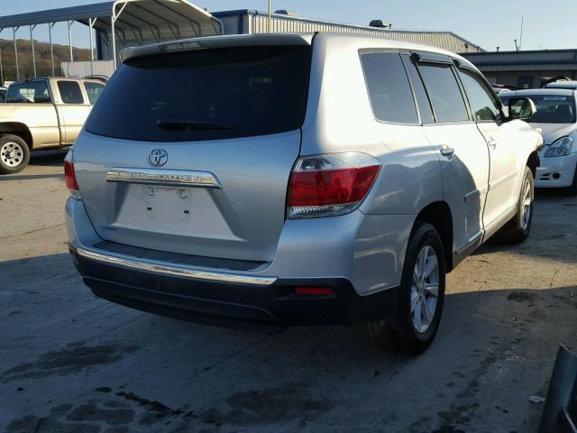 5TDZA3EH5CS029208 - 2012 TOYOTA HIGHLANDER SILVER photo 4