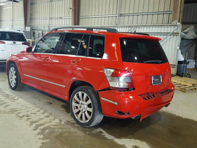 WDCGG5GB5BF574134 - 2011 MERCEDES-BENZ GLK 350 RED photo 3