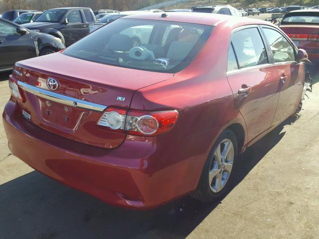 2T1BU4EE2DC111640 - 2013 TOYOTA COROLLA BA RED photo 4