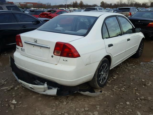 2HGES16501H587064 - 2001 HONDA CIVIC LX WHITE photo 4