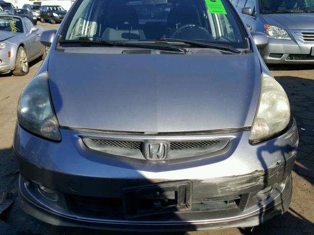 JHMGD38647S043749 - 2007 HONDA FIT S SILVER photo 9