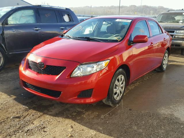 1NXBU4EE6AZ363109 - 2010 TOYOTA COROLLA BA RED photo 2