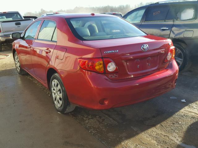 1NXBU4EE6AZ363109 - 2010 TOYOTA COROLLA BA RED photo 3