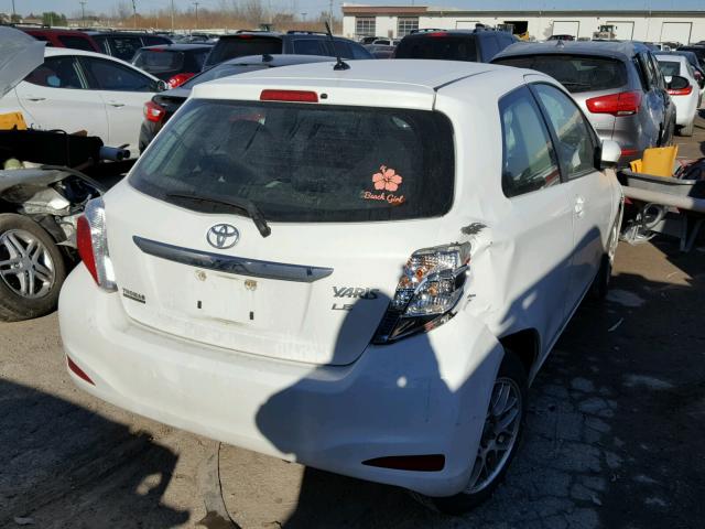 JTDJTUD32CD506191 - 2012 TOYOTA YARIS WHITE photo 4