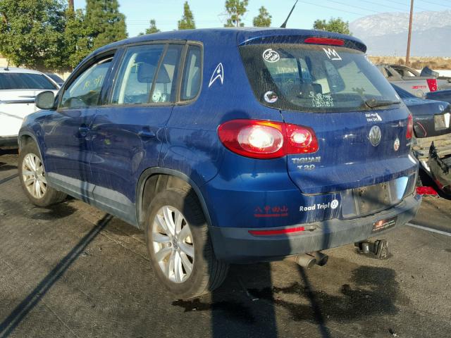 WVGAV75N89W504191 - 2009 VOLKSWAGEN TIGUAN S BLUE photo 3