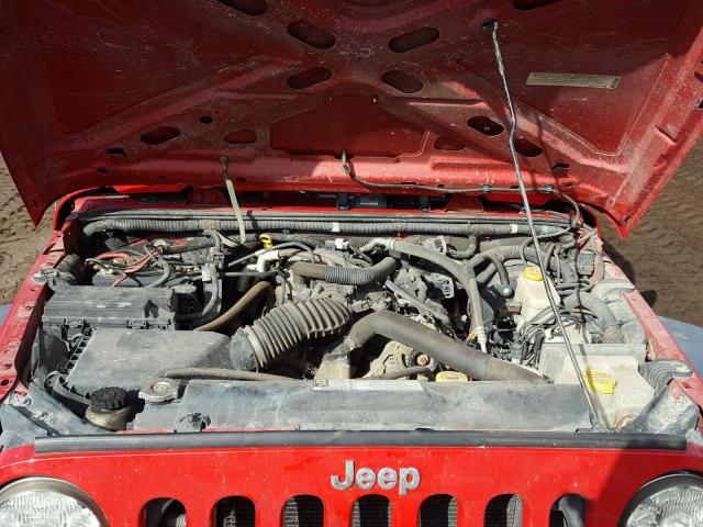 1J4BA3H17AL197568 - 2010 JEEP WRANGLER U RED photo 7