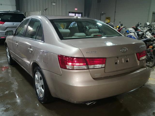 5NPET46F18H390816 - 2008 HYUNDAI SONATA GLS GOLD photo 3