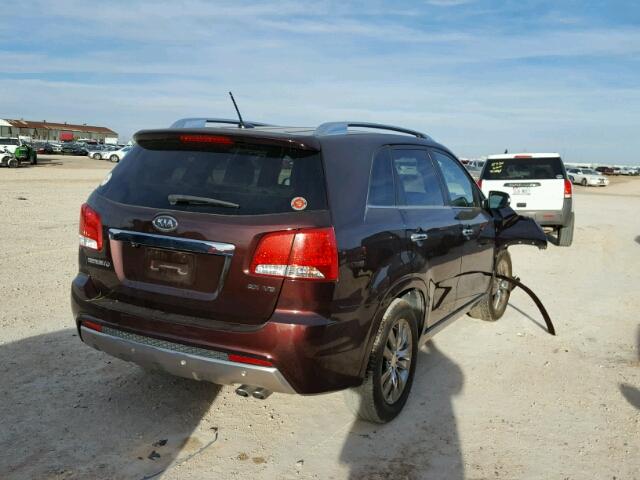 5XYKW4A2XBG105673 - 2011 KIA SORENTO SX MAROON photo 4