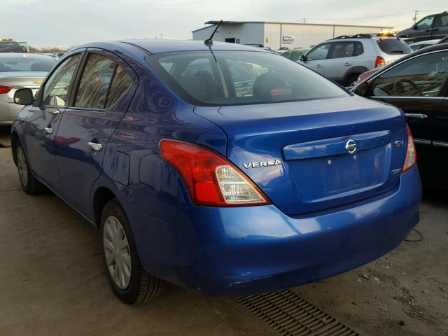 3N1CN7AP0CL904959 - 2012 NISSAN VERSA S BLUE photo 3