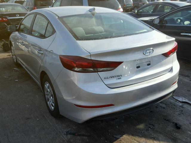 5NPD74LF1HH184223 - 2017 HYUNDAI ELANTRA SE SILVER photo 3