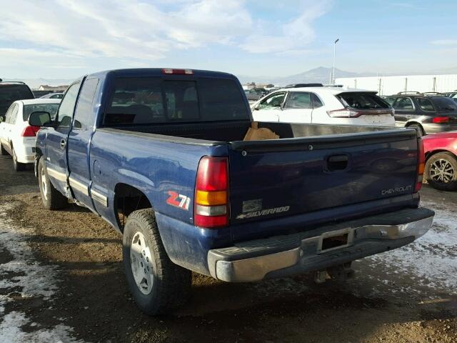 2GCEK19T2Y1174249 - 2000 CHEVROLET SILVERADO BLUE photo 3