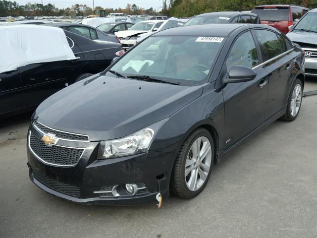 1G1PG5SB9E7322486 - 2014 CHEVROLET CRUZE LTZ BLACK photo 2