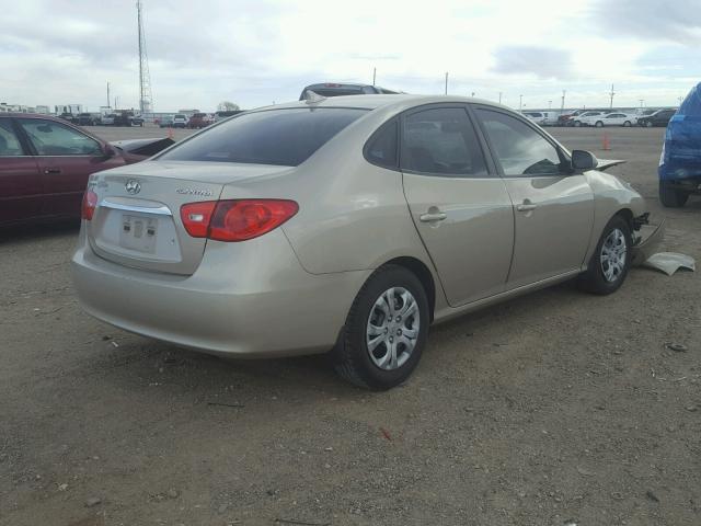 KMHDU4ADXAU920951 - 2010 HYUNDAI ELANTRA BL BEIGE photo 4