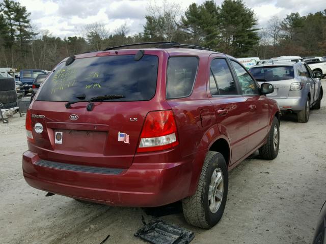 KNDJC733545261238 - 2004 KIA SORENTO EX RED photo 4