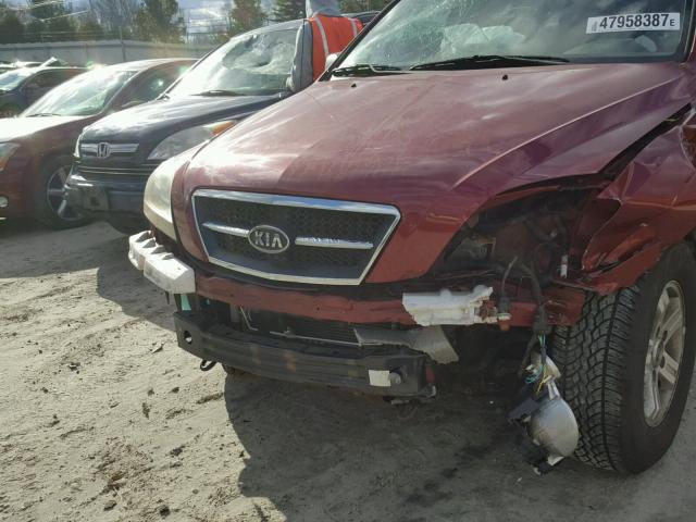 KNDJC733545261238 - 2004 KIA SORENTO EX RED photo 9