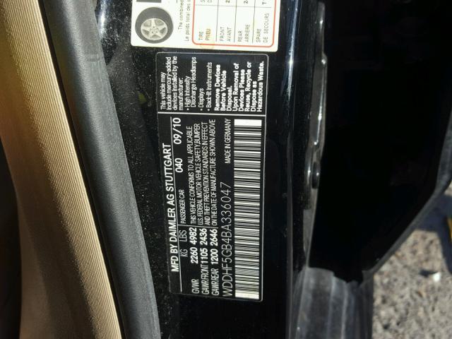 WDDHF5GB4BA336047 - 2011 MERCEDES-BENZ E 350 BLACK photo 10