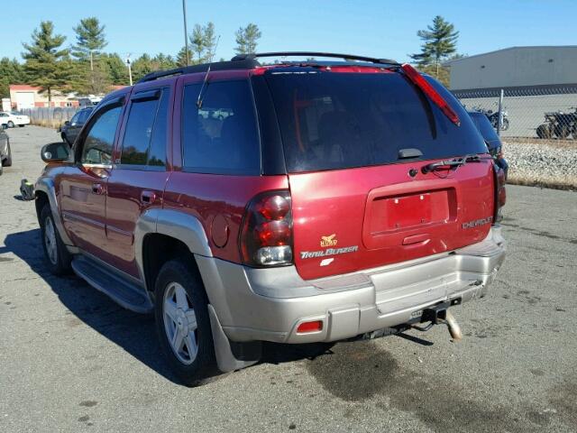 1GNDT13S122286516 - 2002 CHEVROLET TRAILBLAZE RED photo 3