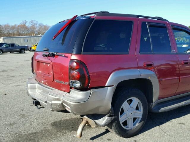 1GNDT13S122286516 - 2002 CHEVROLET TRAILBLAZE RED photo 9