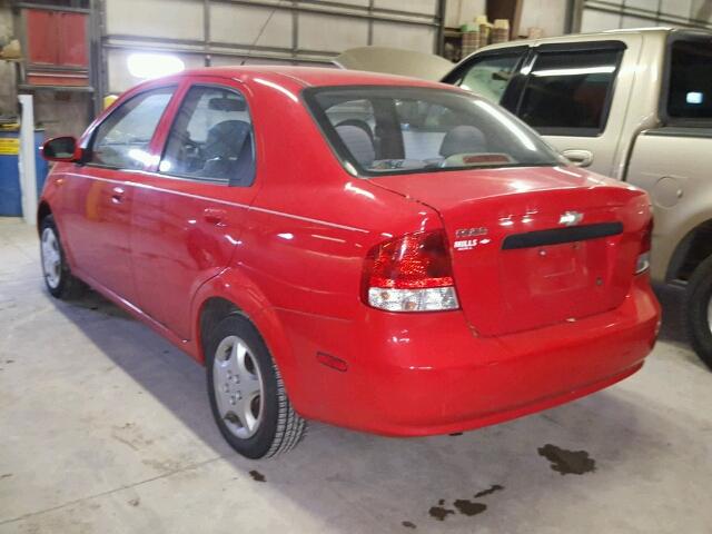 KL1TD52644B129246 - 2004 CHEVROLET AVEO RED photo 3