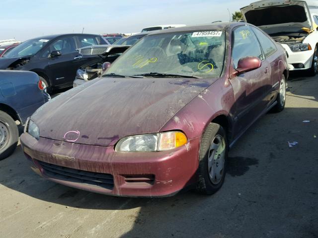 2HGEJ1221RH529328 - 1994 HONDA CIVIC EX PURPLE photo 2