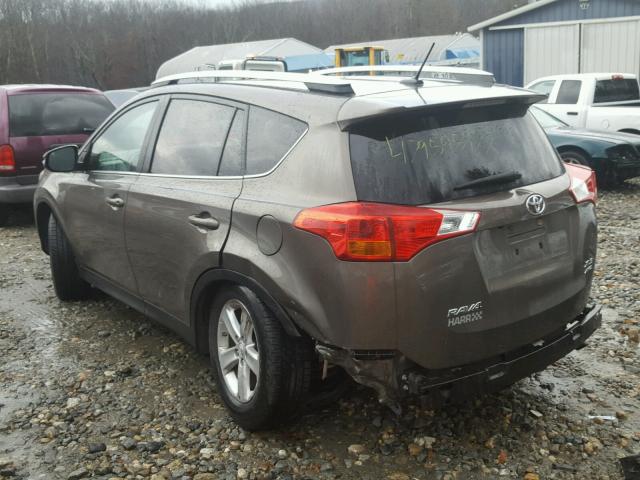 2T3RFREV9DW102820 - 2013 TOYOTA RAV4 XLE BROWN photo 3