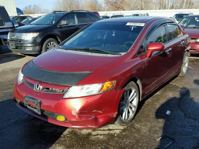 2HGFA555X8H707608 - 2008 HONDA CIVIC SI RED photo 2