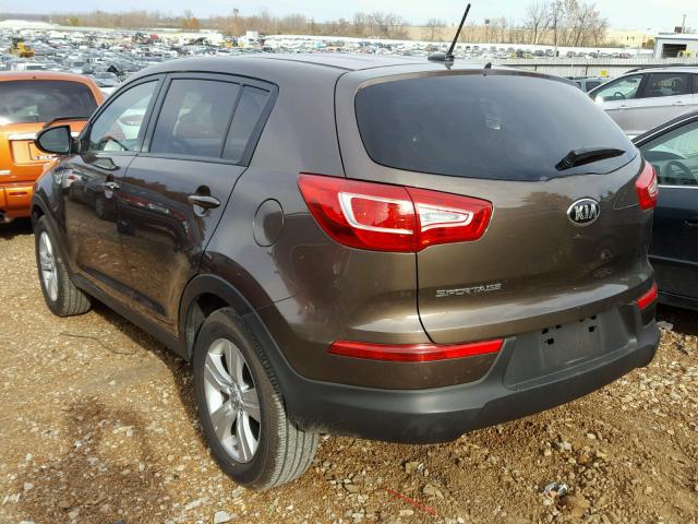 KNDPB3A27D7440983 - 2013 KIA SPORTAGE B BROWN photo 3