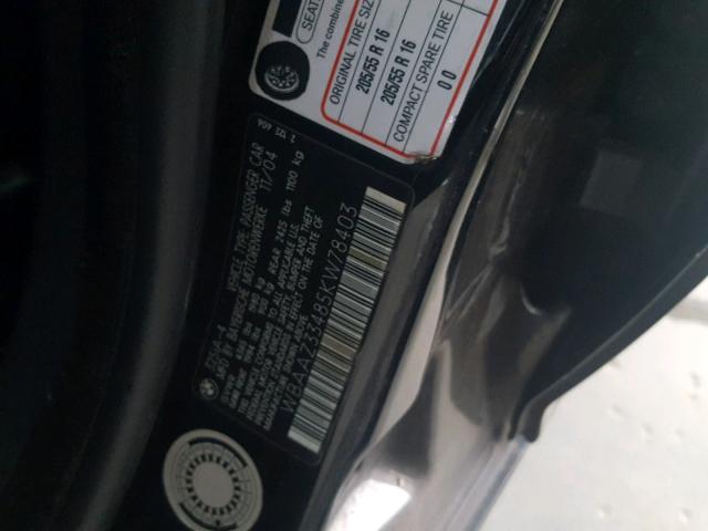 WBAAZ33485KW78403 - 2005 BMW 325 IS SUL BLACK photo 10