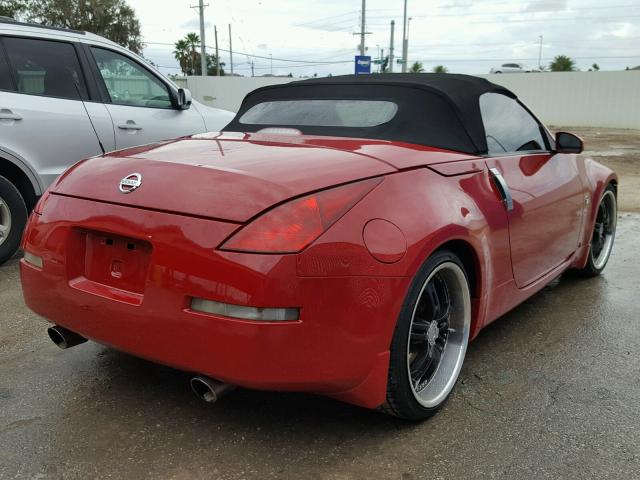 JN1AZ36A75M756519 - 2005 NISSAN 350Z ROADS RED photo 4