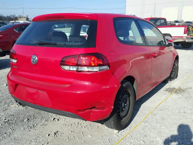 WVWBB7AJ7DW030425 - 2013 VOLKSWAGEN GOLF RED photo 4