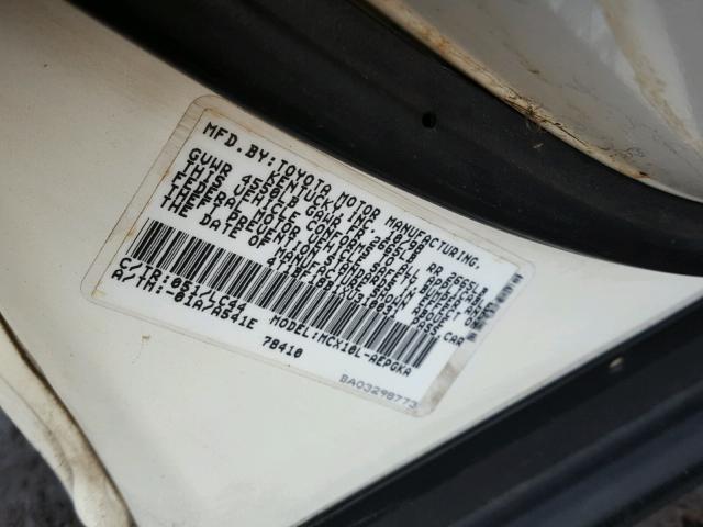 4T1BF18B1XU310031 - 1999 TOYOTA AVALON XL WHITE photo 10