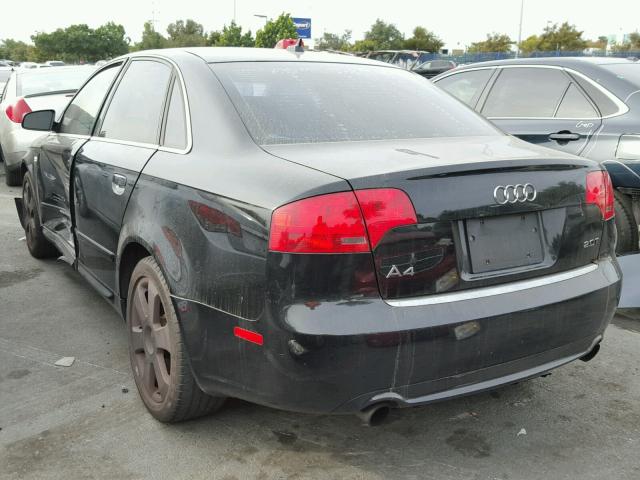 WAUAF78E48A164804 - 2008 AUDI A4 2.0T BLACK photo 3