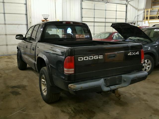 1B7HG2AN51S306833 - 2001 DODGE DAKOTA QUA BLACK photo 3