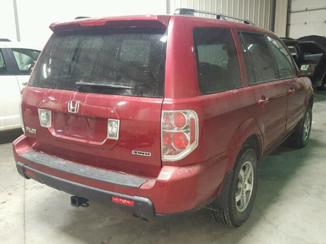 2HKYF18596H002770 - 2006 HONDA PILOT EX RED photo 4