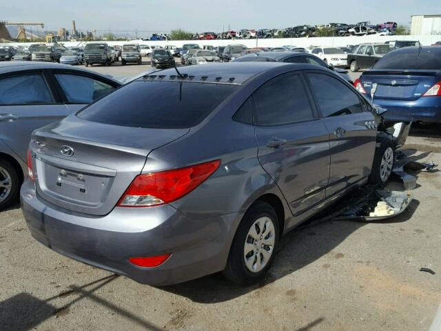 KMHCT4AEXFU886282 - 2015 HYUNDAI ACCENT GLS CHARCOAL photo 4