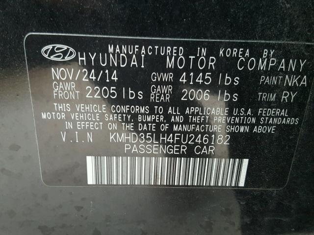 KMHD35LH4FU246182 - 2015 HYUNDAI ELANTRA GT BLACK photo 10